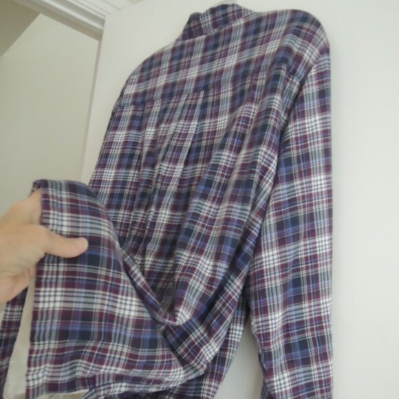 Ladies Shirt Jacket Size 1x Fuzzy Fleece Lined Plaid Cotton Shacket - L. L. Bean - Picture 3 of 9